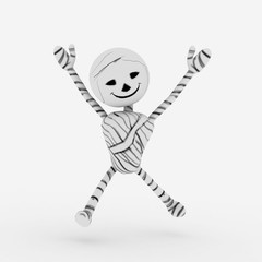 Halloween cartoon stylish and modern mummy character