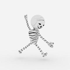 Halloween cartoon stylish and modern mummy character