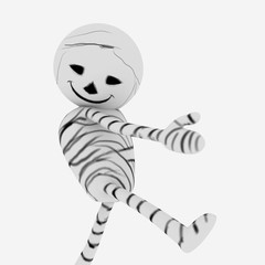 Halloween cartoon stylish and modern mummy character