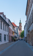 Erlangen Halbmondstra&szlig;e mit Neust&auml;dter Kirche