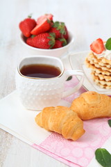 Tea with croissants