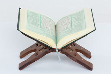 Fototapeta na wymiar Quran on book stand