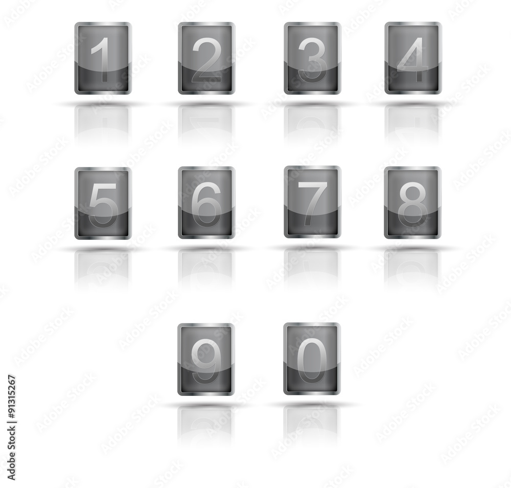 Fototapete a set of 3d icons digits.vector