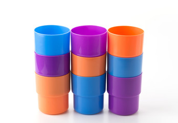 plastic glass on white background