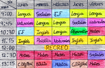 Horario escolar.
