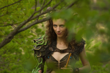 Pretty female faun in a wood