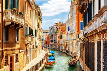 Fototapete Venedig Blick von der Ponte de la Bergami auf den Rio Marin-Kanal. Venedig