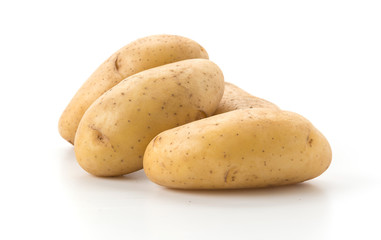 fresh potato on white background