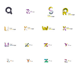 Set of universal company logo ideas, business icon collection