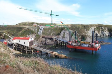Building of the new St David's Lifeboat Station, September 2015