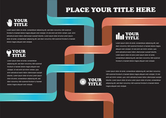 Intertwined Ribbons Inforgrahic Background Template Design