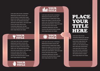 Brown Wrap Around Ribbon Infographic Vector Background