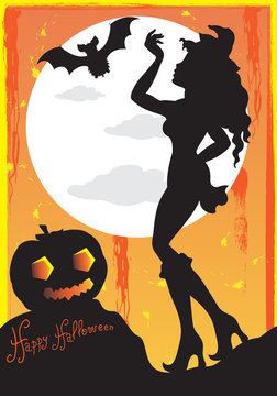 Happy Halloween - Manifesto per Halloween Party con Spazio per Testo