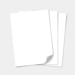 Empty paper sheet. Vector set