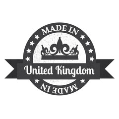 Made in U.K badge. Made in United Kingdom badge