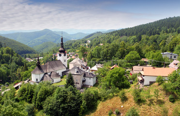 Country in Slovakia - Village Spania Dolina - obrazy, fototapety, plakaty