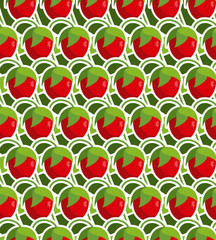 Strawberry seamless background. Vector pattern from garden berri