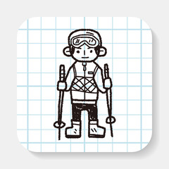 skiing doodle