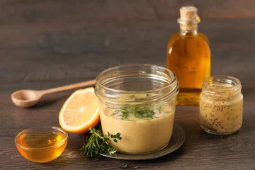 Foto auf Acrylglas Homemade honey mustard dressing © DIA