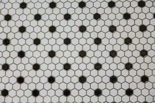 Black And White Mosaic Tile For Background