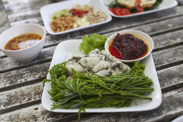 Oysters Spicy Salad of thai food