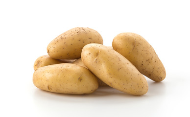 fresh potato on white background