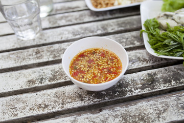 A spicy seafood sauce