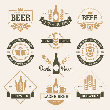Beer emblems on light background