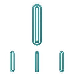 Teal line i logo design set