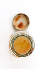 sauce bottle on white background