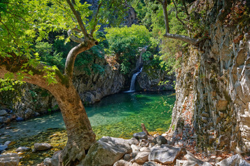 Waterfalls in Samothraki  "Vathres" in Nothern Greece