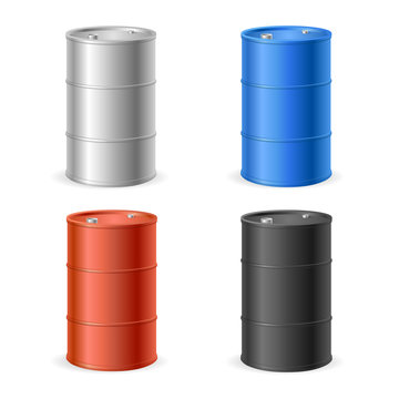 Oil Barrel Drum Collection. Vector