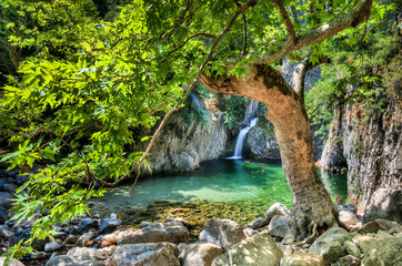 Waterfalls in Samothraki  "Vathres" in Nothern Greece