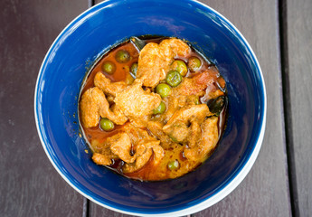 Thai style pork dry curry