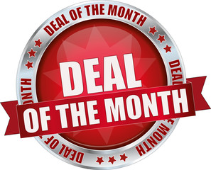 modern red deal of the month sign