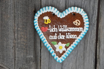 Lebkuchenherz - Herzlich willkommen auf der Wiesn - Oktoberfest