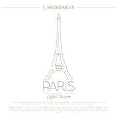 World landmarks. Paris. France. Eiffel tower. Graphic template.
