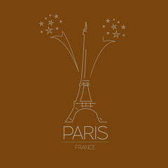 World landmarks. Paris. France. Eiffel tower. Graphic template.