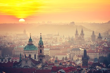 Fototapeta premium Prague at the sunrise
