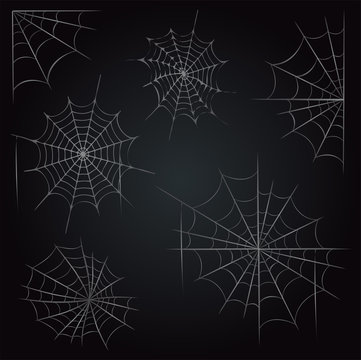 Spinnennetze in der Dunkelheit