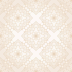 Vintage light beige seamless texture in Victorian style.