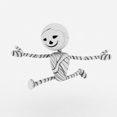 Halloween cartoon stylish and modern mummy character