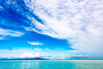 Obraz premium Sea, sky, landscape. Okinawa, Japan, Asia.