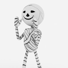 Halloween cartoon stylish and modern mummy character