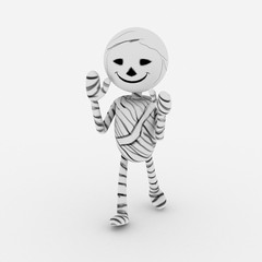 Halloween cartoon stylish and modern mummy character