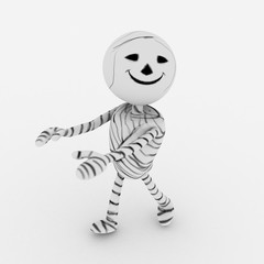 Halloween cartoon stylish and modern mummy character