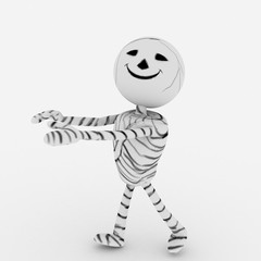 Halloween cartoon stylish and modern mummy character