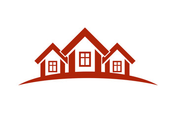 Colorful holiday houses vector illustration, home image with hor