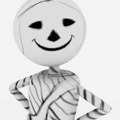 Halloween cartoon stylish and modern mummy character