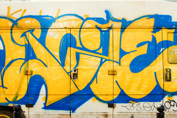 Yellow-blue graffiti